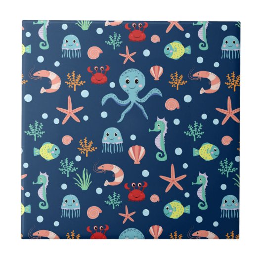 Zee wereld tegeltje (Voorkant)