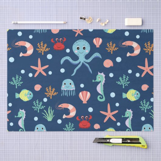 Zee wereld tissuepapier (Craft)