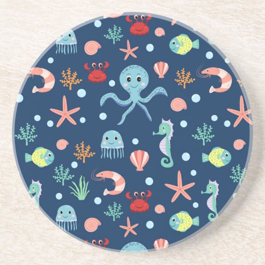 Zee wereld zandsteen onderzetter (Voorkant)