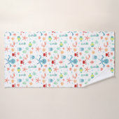 Zee Wereldpatroon Badhanddoek (Badhanddoek)