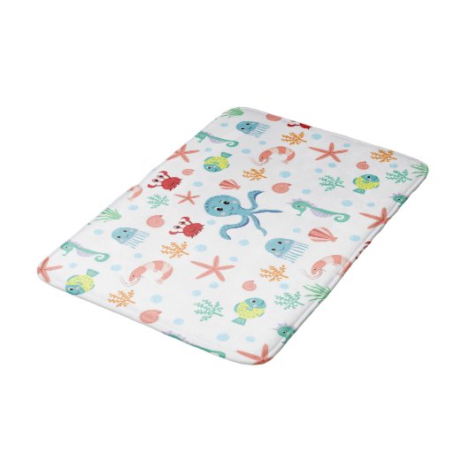 Zee Wereldpatroon Badmat (Gekanteld)