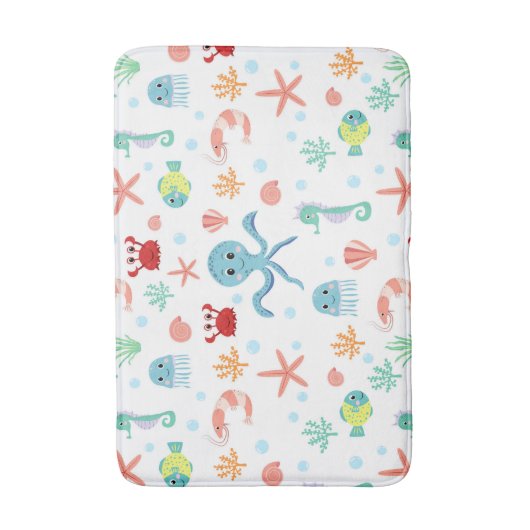 Zee Wereldpatroon Badmat (Voorkant Verticaal)