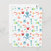 Zee Wereldpatroon Briefkaart (Voorkant / Achterkant)