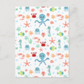 Zee Wereldpatroon Briefkaart (Voorkant)