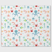 Zee Wereldpatroon Cadeaupapier (Vlak)