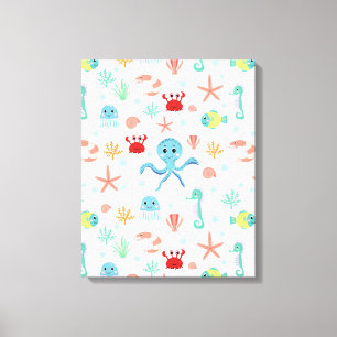 Zee Wereldpatroon Canvas Afdruk