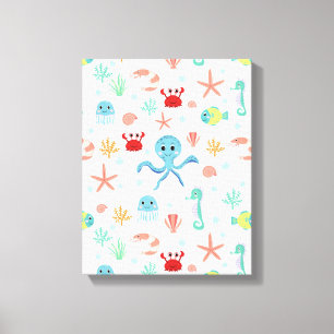 Zee Wereldpatroon Canvas Afdruk