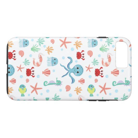 Zee Wereldpatroon Case-Mate iPhone Case (Achterkant (Horizontaal))