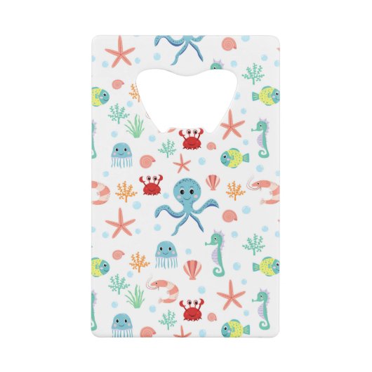 Zee Wereldpatroon Creditkaart Flessenopener (Voorkant)