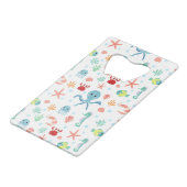 Zee Wereldpatroon Creditkaart Flessenopener (Voorkant Gekanteld)