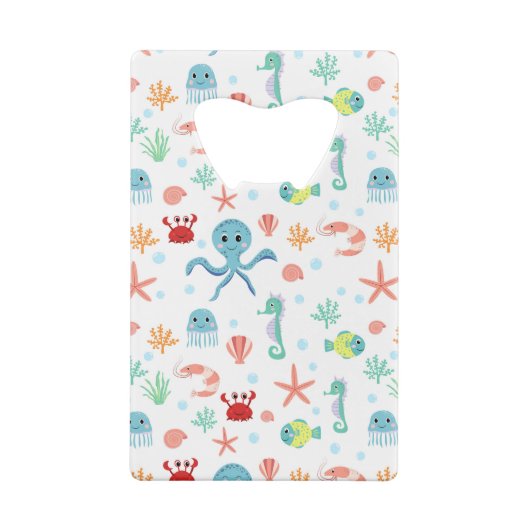 Zee Wereldpatroon Creditkaart Flessenopener (Achterkant)