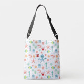 Zee Wereldpatroon Crossbody Tas (Achterkant)