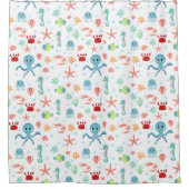 Zee Wereldpatroon Douchegordijn (Voorkant)