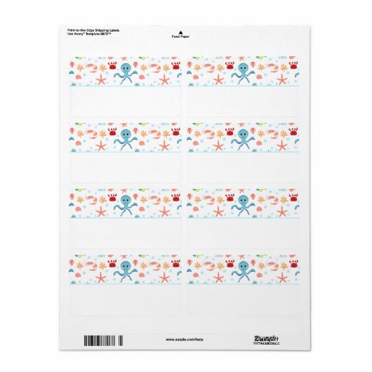 Zee Wereldpatroon Etiket (Full Sheet)