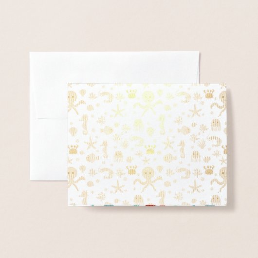 Zee Wereldpatroon Folie Kaarten (Voorkant met envelop)