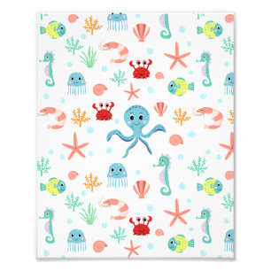 Zee Wereldpatroon Foto Afdruk