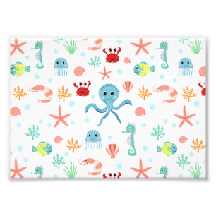 Zee Wereldpatroon Foto Afdruk