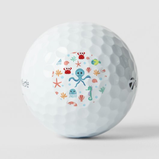 Zee Wereldpatroon Golfballen (Voorkant)