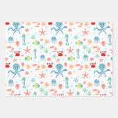 Zee Wereldpatroon Inpakpapier Vel (Voorkant)