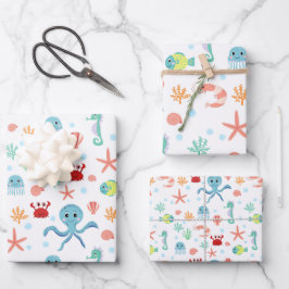 Zee Wereldpatroon Inpakpapier Vel