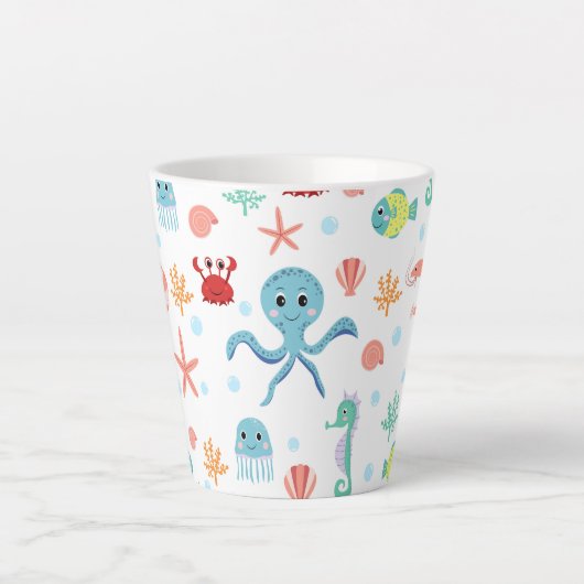 Zee Wereldpatroon Latte Mok (Voorkant)