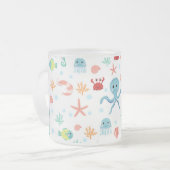 Zee Wereldpatroon Matglas Koffiemok (Voorkant links)