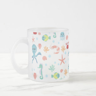 Zee Wereldpatroon Matglas Koffiemok