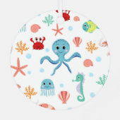 Zee Wereldpatroon Metalen Ornament (Achterkant)