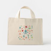 Zee Wereldpatroon Mini Tote Bag (Achterkant)