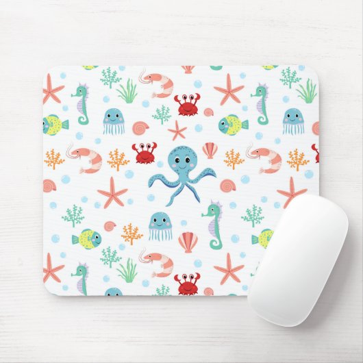 Zee Wereldpatroon Muismat (Met muis)