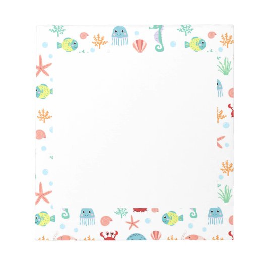 Zee Wereldpatroon Notitieblok (Voorkant)