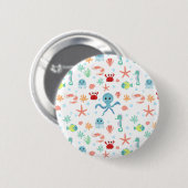 Zee Wereldpatroon Ronde Button 5,7 Cm (Voorkant /achterkant)