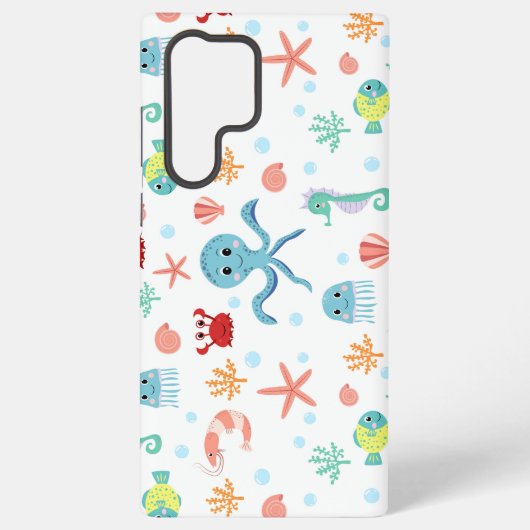 Zee Wereldpatroon Samsung Galaxy Hoesje (Achterkant)