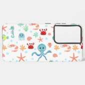 Zee Wereldpatroon Samsung Galaxy Hoesje (Linkerkant)