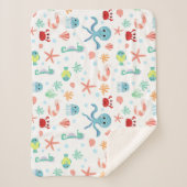 Zee Wereldpatroon Sherpa Deken (Voorkant)