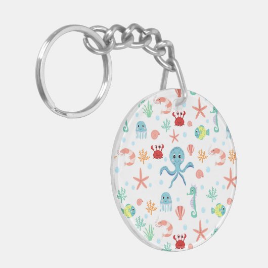 Zee Wereldpatroon Sleutelhanger (Voorkant Links)