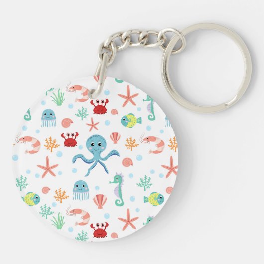 Zee Wereldpatroon Sleutelhanger (Achterkant)