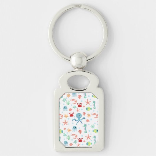 Zee Wereldpatroon Sleutelhanger (Voorkant)