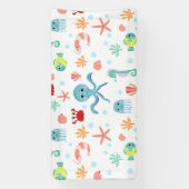 Zee Wereldpatroon Spandoek (Verticaal)