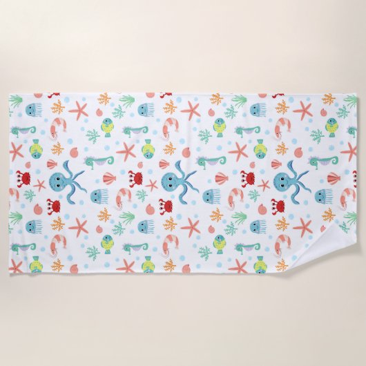 Zee Wereldpatroon Strandlaken (Voorkant)