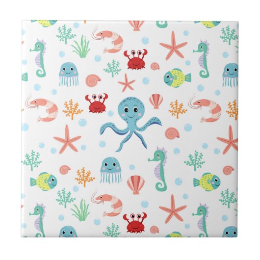 Zee Wereldpatroon Tegeltje (Voorkant)