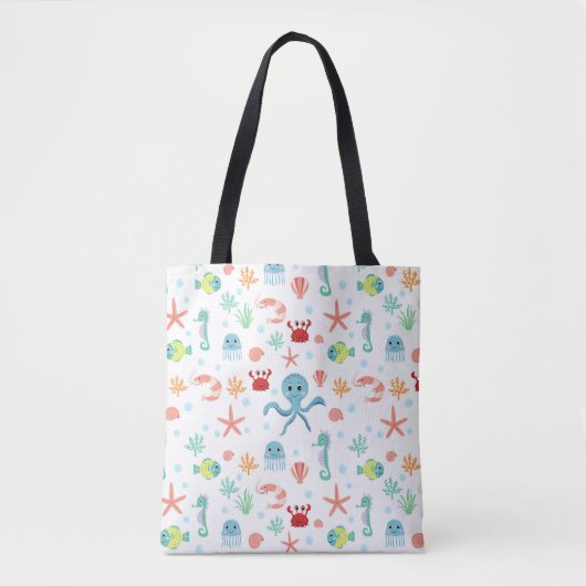 Zee Wereldpatroon Tote Bag (Voorkant)