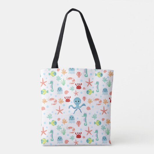 Zee Wereldpatroon Tote Bag (Achterkant)
