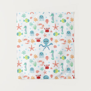 Zee Wereldpatroon Wandkleed