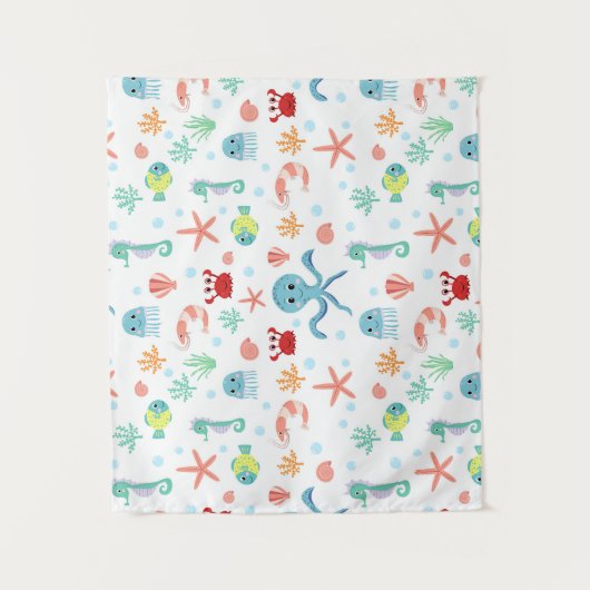 Zee Wereldpatroon Wandkleed (Voorkant)