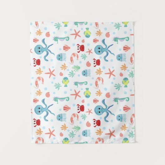 Zee Wereldpatroon Wandkleed (Voorkant)