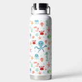 Zee Wereldpatroon Waterfles (Achterkant)
