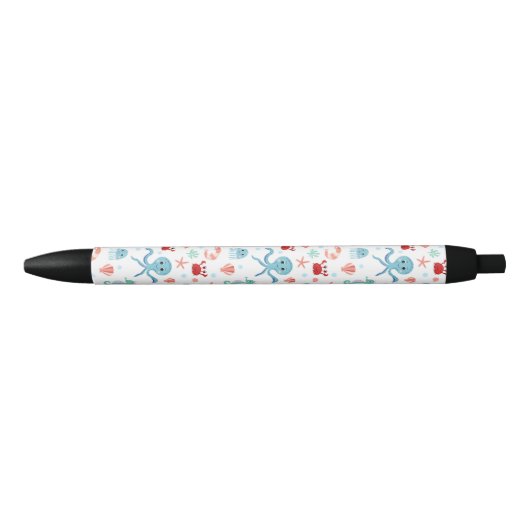 Zee Wereldpatroon Zwarte Inkt Pen (Voorkant)