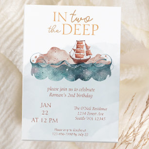 Zee Whimsical Ocean Pirate Tweede Verjaardag Kaart