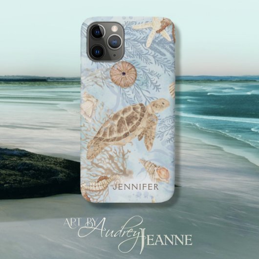 Zee Whispers Schildpad Zeepaardje Starfish geperso Case-Mate iPhone Case